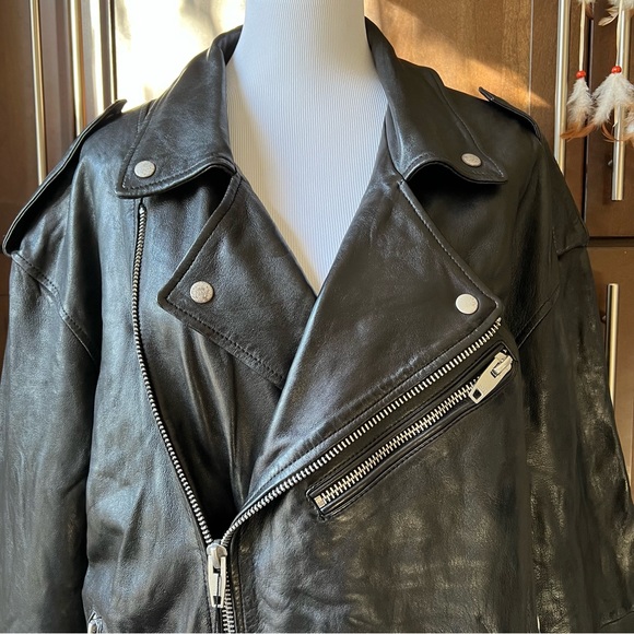 ZARA Mens Sheep Leather Black Biker Moto Jacket S/M & L/XL $249 - Picture 11 of 16